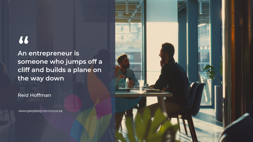 “An entrepreneur is someone who jumps off a cliff and builds a plane on the way down.” — Reid Hoffman