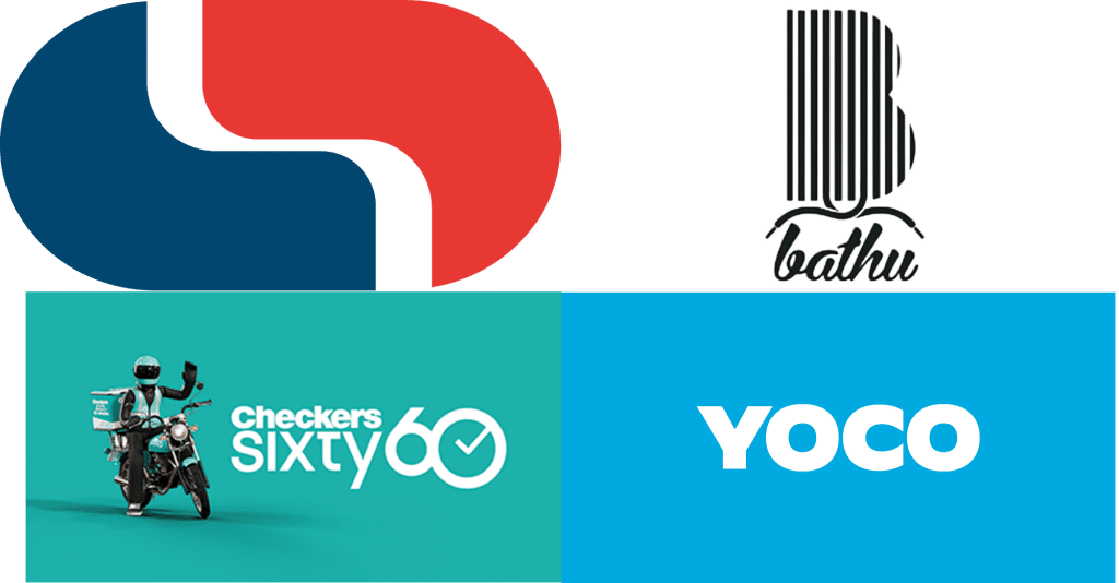 Logos for Capitec, Bathu, Checkers60, and Yoco